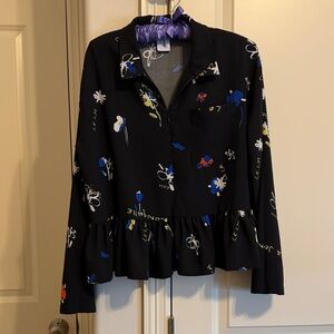 Stylish Black Printed Blouse